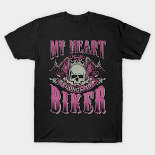 Motorcycle My Heart Belongs To Bikerfriend T-Shirt